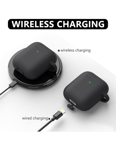 Funda protectora de silicona para AirPods 2/1 gen - Negro