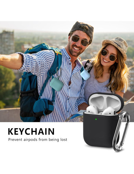 Funda protectora de silicona para AirPods 2/1 gen - Negro