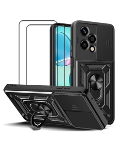 Funda Huawei Honor 200 Lite + 2 Vidrios Templados 9H, Negro