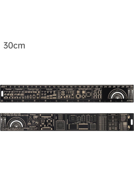 Regla Multifuncional de PCB 4PCS 15-30cm Smgda Fibra de Vidrio