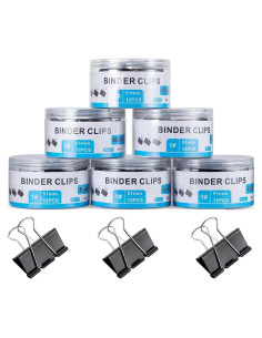 72 Clips de Carpeta Jumbo EFOK 5.08 cm Metal Negro Alta Resistencia