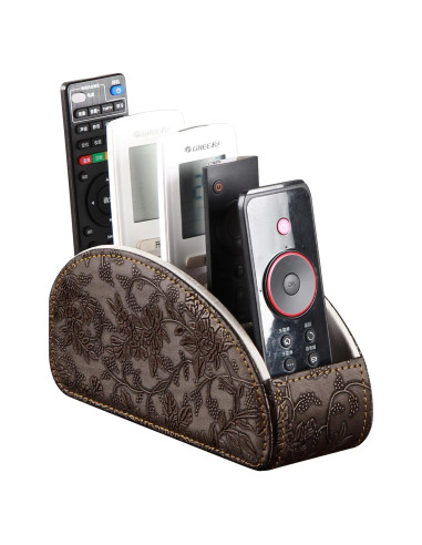 Soporte Organizador de Control Remoto YAPISHI Cuero Sintético 5 Compartimentos