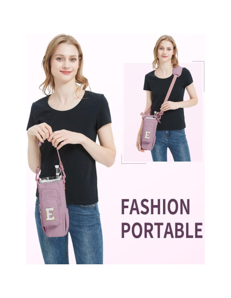 Bolsa Portabotellas de Agua Sportsnew Rosa 40 oz con Iniciales