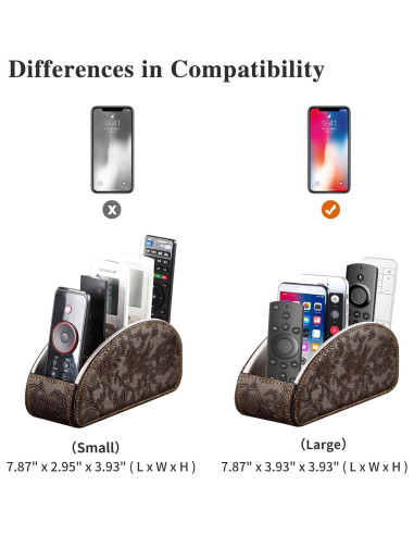 Soporte Organizador de Control Remoto YAPISHI Cuero Sintético 5 Compartimentos