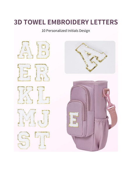 Bolsa Portabotellas de Agua Sportsnew Rosa 40 oz con Iniciales