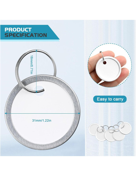 Etiquetas de Llave Koorito 60 Piezas Redondas 3.1 cm