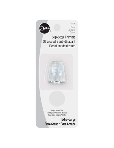 Dedal Dritz Slip Stop Extra Grande Plata para Costura