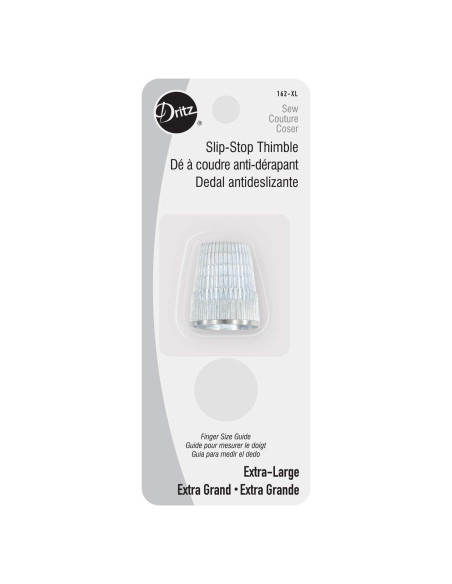 Dedal Dritz Slip Stop Extra Grande Plata para Costura