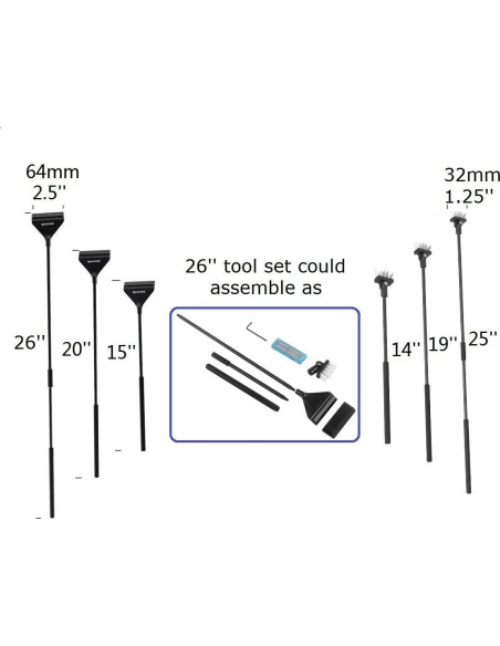 Limpiador de Acuario QANVEE 66 cm con 10 Cuchillas Inoxidable