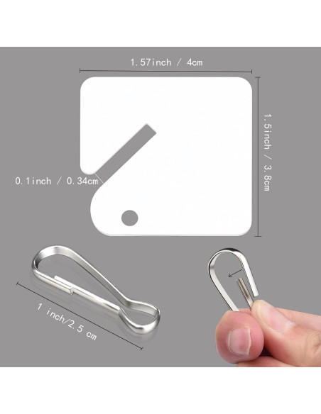 50 Etiquetas de Llave Blancas KAKAMINA con Ganchos de Metal