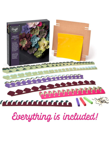 Kit de Manualidades Craft Crush - Suculentas de Fieltro DIY - 18 Piezas