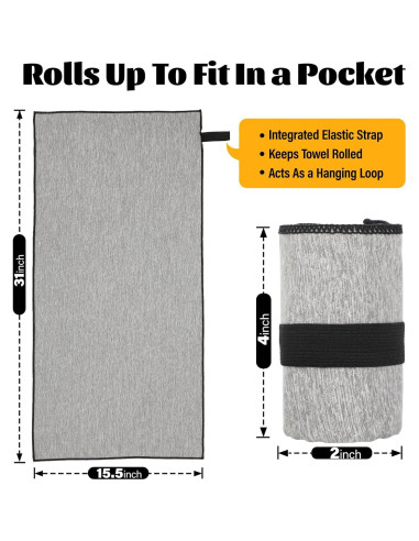 Paquete de 3 Toallas de Gimnasio NUOYEE Microfibra 78.7x39.4cm