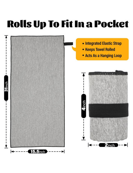 Paquete de 3 Toallas de Gimnasio NUOYEE Microfibra 78.7x39.4cm