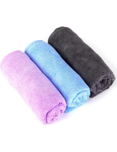 Juego de Toallas de Microfibra Wmiyafff 3 Piezas Secado Rápido 2
