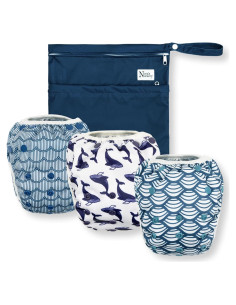 Paquete de 3 Pañales de Natación Reutilizables Nora - Talla Única Ajustable