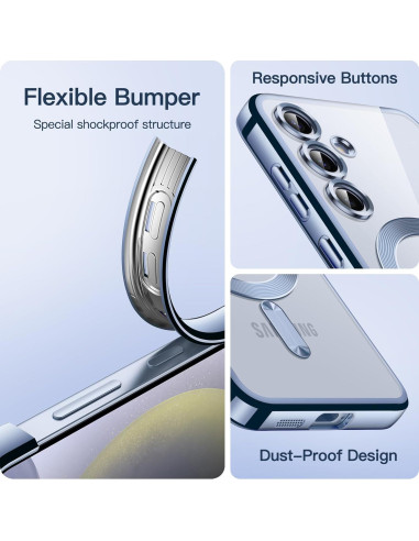 Funda Transparente JETech para Samsung Galaxy S24 6.2" TPU Azul