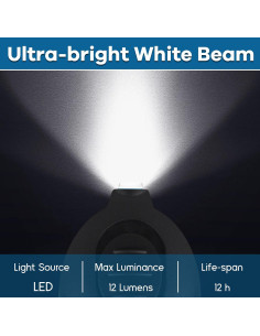 6 Linternas LED de Llavero Uaimvie Ultra Brillantes Negras 2