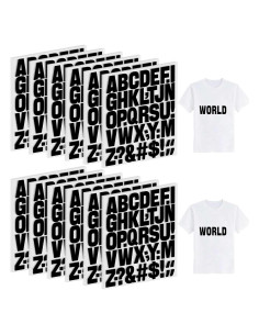 30 Hojas Letras Termoadhesivas Huimdery 1200 Piezas Negro