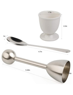 Juego de Cortador de Huevos Forkmannie con 4 Tazas y Cucharas 2