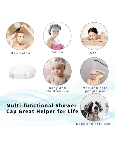 30 Gorras de Ducha Desechables AIDIQIU Impermeables 52cm