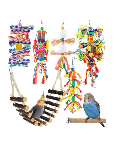 Juguetes para Aves KATUMO 7 en 1 - Escalera, Columpio y Perchas Juguetes para Aves KATUMO 7 en 1 - Escalera, Columpio y Perchas