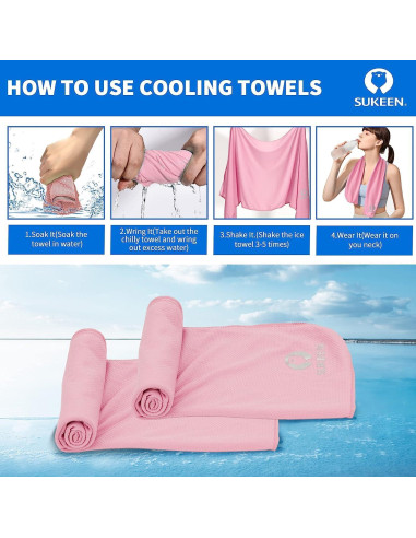 Toalla Enfriadora Sukeen 4 Pack Microfibra 101.6x30.5cm