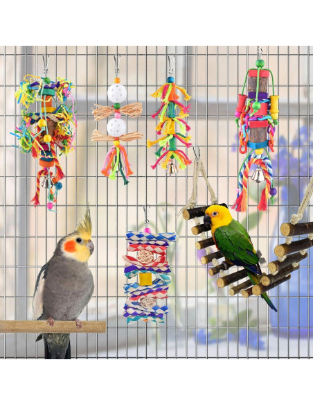 Juguetes para Aves KATUMO 7 en 1 - Escalera, Columpio y Perchas Juguetes para Aves KATUMO 7 en 1 - Escalera, Columpio y Perchas