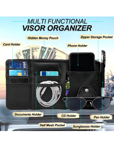 Organizador de Visera de Sol Keedolla - 2 Pcs Negro 2