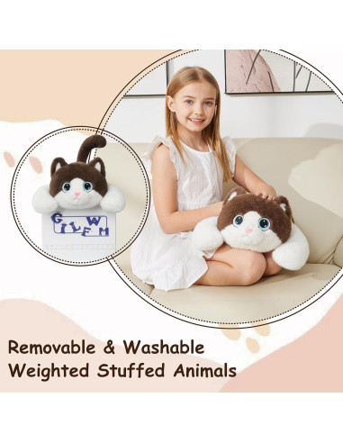 Gato de Peluche con Peso GILFWM 54 cm Ultra Suave 1.36 kg
