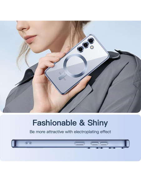 Funda Transparente JETech para Samsung Galaxy S24 6.2" TPU Azul