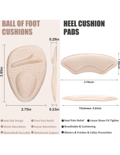 Almohadillas para el Talón Comfowner - 4 Pares Beige 2