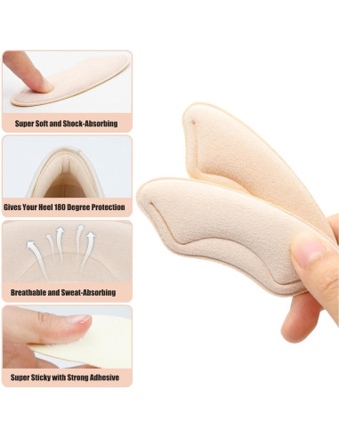 Almohadillas para el Talón Comfowner - 4 Pares Beige