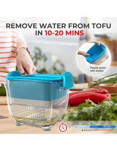 Prensa de Tofu Yarkor Grande 570g, Apta para Lavavajillas