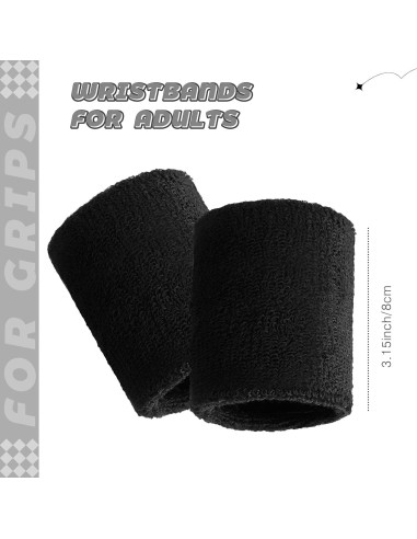 Muñequera de Sudor Bememo 24 Pcs Unisex Elásticas Absorbentes