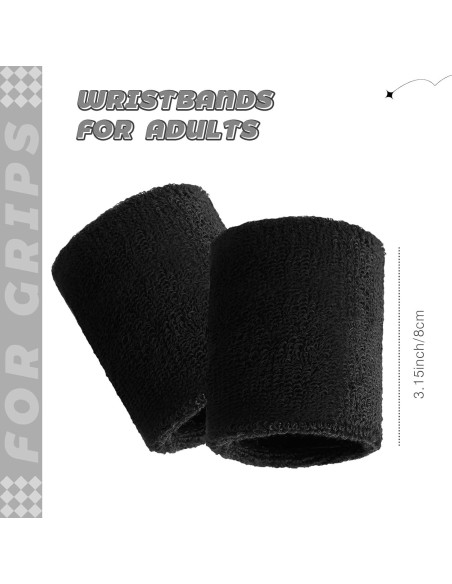 Muñequera de Sudor Bememo 24 Pcs Unisex Elásticas Absorbentes