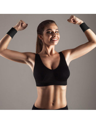 Muñequera de Sudor Bememo 24 Pcs Unisex Elásticas Absorbentes