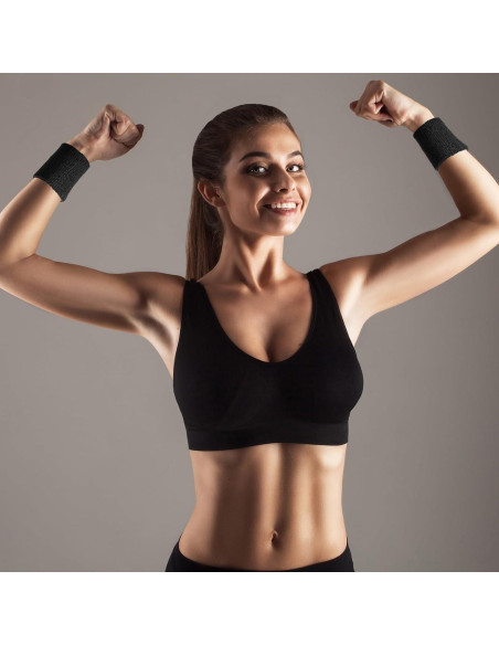 Muñequera de Sudor Bememo 24 Pcs Unisex Elásticas Absorbentes