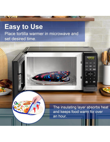Calentador de Tortillas Eichzer 30 cm 2 Pcs Aislante Microondas