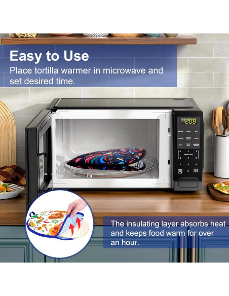 Calentador de Tortillas Eichzer 30 cm 2 Pcs Aislante Microondas