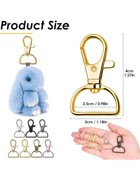 Ganchos de Clip Giratorios Anezus 80 Pcs Metal 2.54 cm