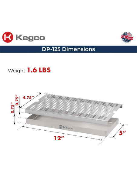 Bandeja de Goteo Kegco DP-125 Acero Inoxidable 30.48 cm