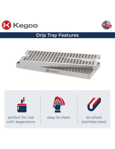 Bandeja de Goteo Kegco DP-125 Acero Inoxidable 30.48 cm