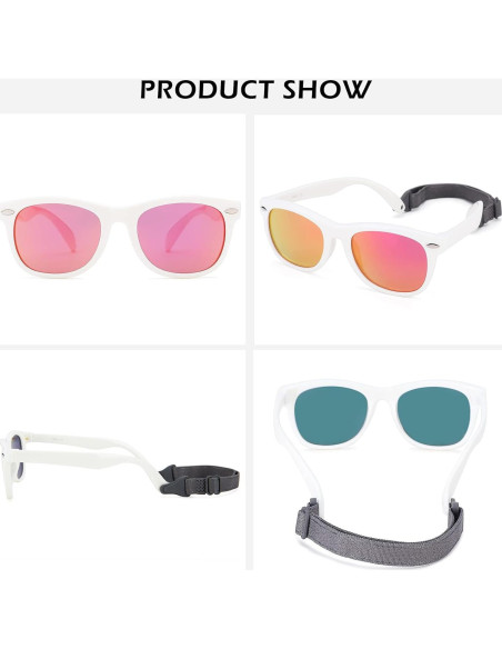 Gafas de sol polarizadas HYCREDI para bebés 0-24 meses UV 100%