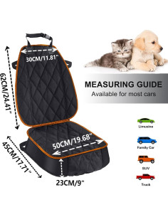 Cubierta de Asiento de Coche AsFrost Impermeable Naranja 50x45cm 2