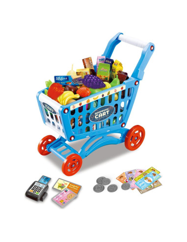 Carrito de Compras para Niños RedCrab 54 Accesorios Azul