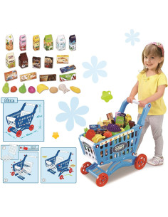 Carrito de Compras para Niños RedCrab 54 Accesorios Azul 2