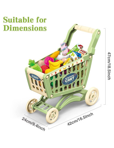 Carrito de Compras para Niños RedCrab 54 Accesorios Azul