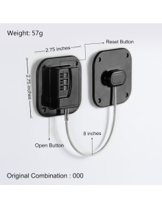 Cerradura de Refrigerador Coipdfty de Combinación Negra 1 Paquete 2