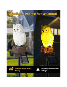 Estaca Solar Decorativa iStatue Búho para Jardín 40cm 2
