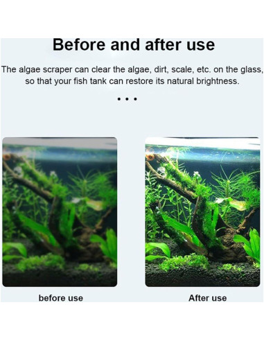 Rascador de Algas para Acuario Vimvins con 10 Cuchillas Reemplazables